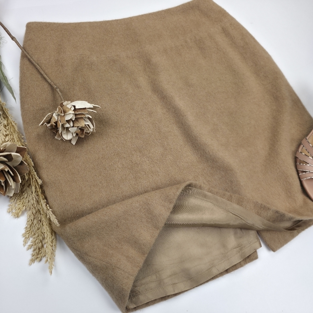 Talbots Camel Hair Elegant Tan Women's Skirt Sz 12 - Picture 2 of 11